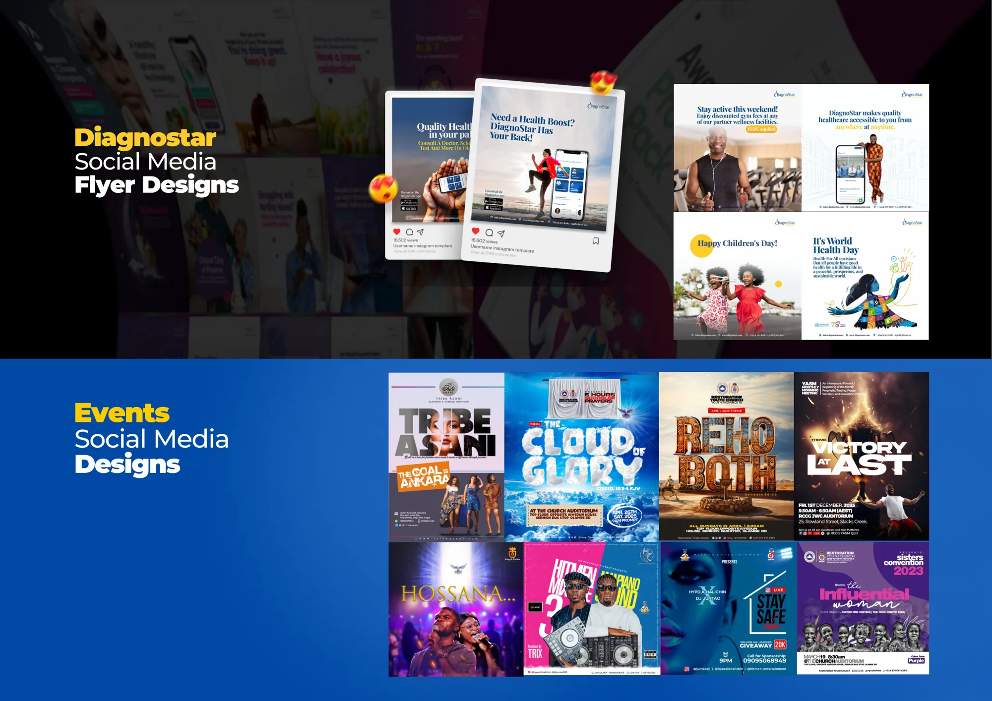 Diagnostar & events: Social media · Health & events