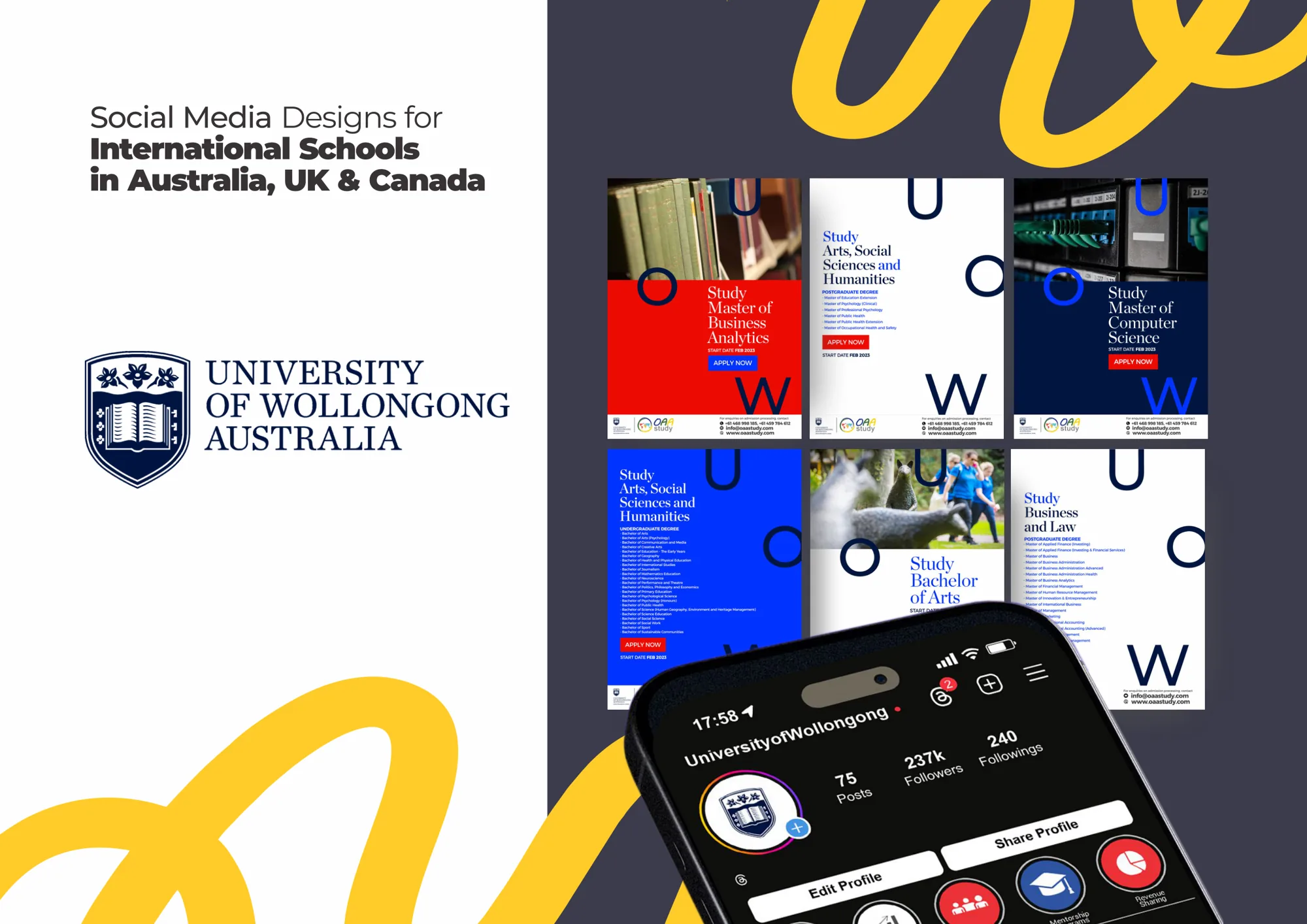 University of Wollongong: Study-abroad campaigns · via OAA Study